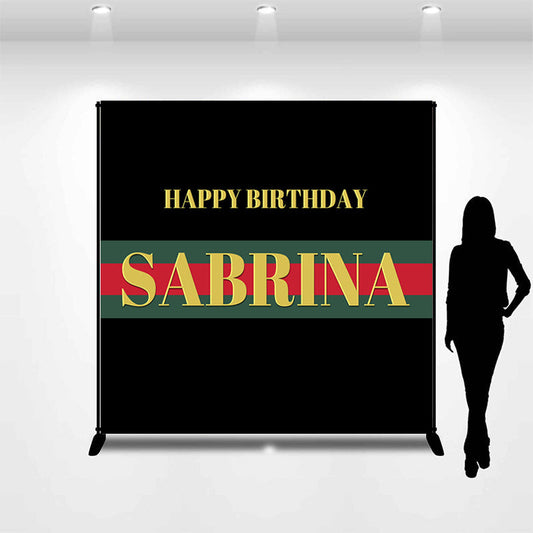 Lofaris Personalized Name Simple Black Birthday Backdrop