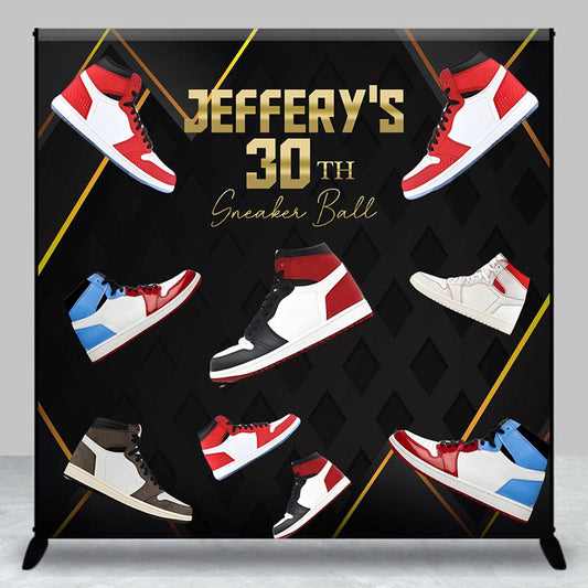 Lofaris Personalized Name Sneaker Ball Birthday Backdrop