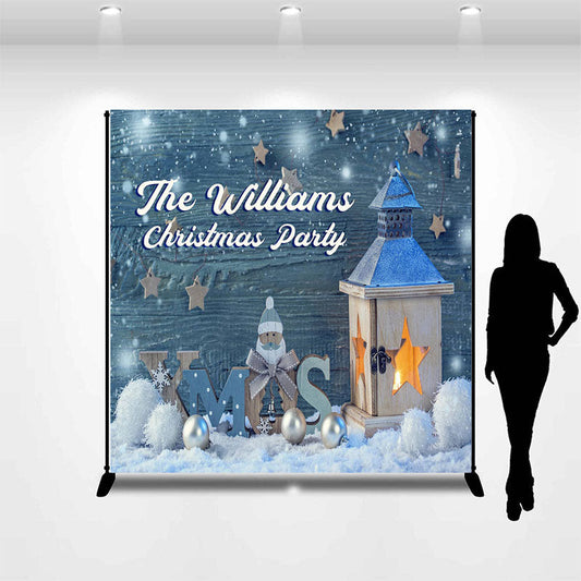Lofaris Personalized Name Snowman Star Christmas Backdrop