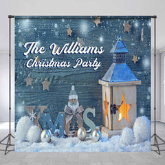 Lofaris Personalized Name Snowman Star Christmas Backdrop