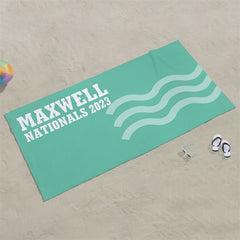 Lofaris Personalized Name Waves Summer Swimming Beach Towel