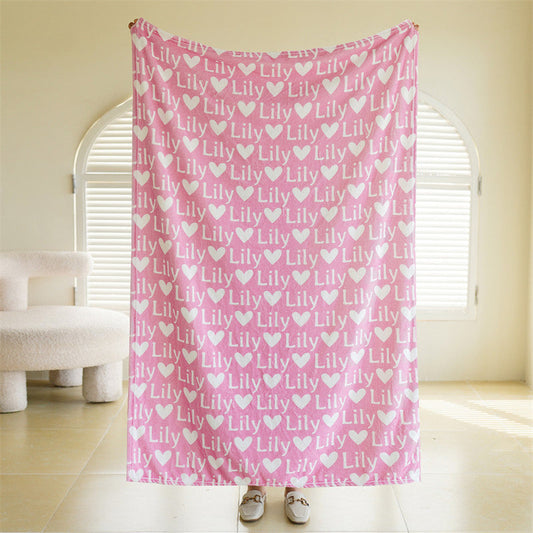 Lofaris Personalized Name With Heart Blanket For Kids Gift