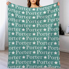 Lofaris Personalized Name With Stars Kids Soft Blanket Gift