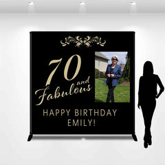 Lofaris Personalized Photo 70th Fabulous Birthday Backdrop