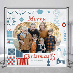 Lofaris Personalized Photo Family Simple Christmas Backdrop