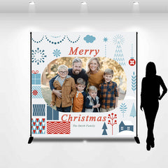 Lofaris Personalized Photo Family Simple Christmas Backdrop