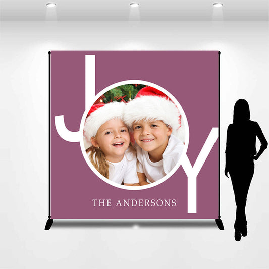 Lofaris Personalized Photo Letter Name Purple Christmas Backdrop