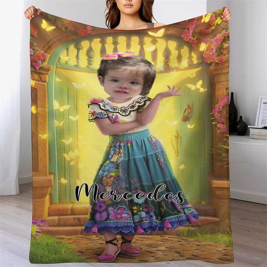 Lofaris Personalized Photo Minority Girl Arch Door Blanket