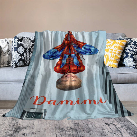 Lofaris Personalized Photo Super Sipder Hero Boy Blanket