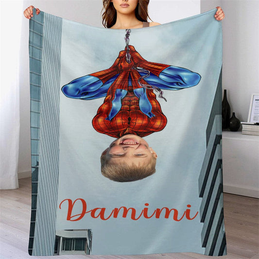 Lofaris Personalized Photo Super Sipder Hero Boy Blanket