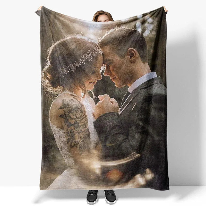 Lofaris Personalized Photos Fleece Blanket as Gift