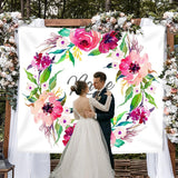 Load image into Gallery viewer, Lofaris Personalized Pink Flowers Wedding Backdrop