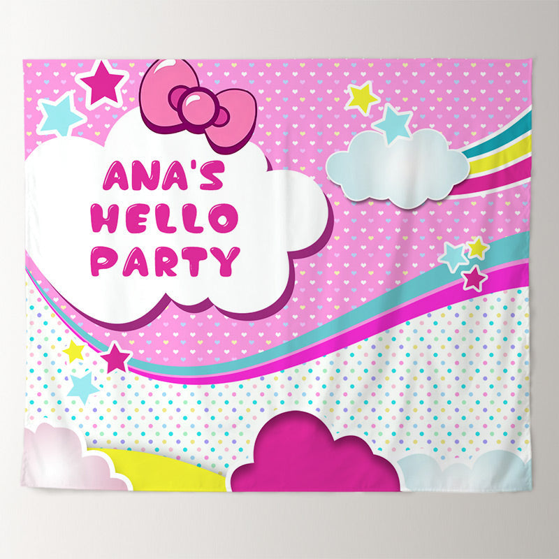 Lofaris Personalized Pink kitten Kid Birthday Party Banner