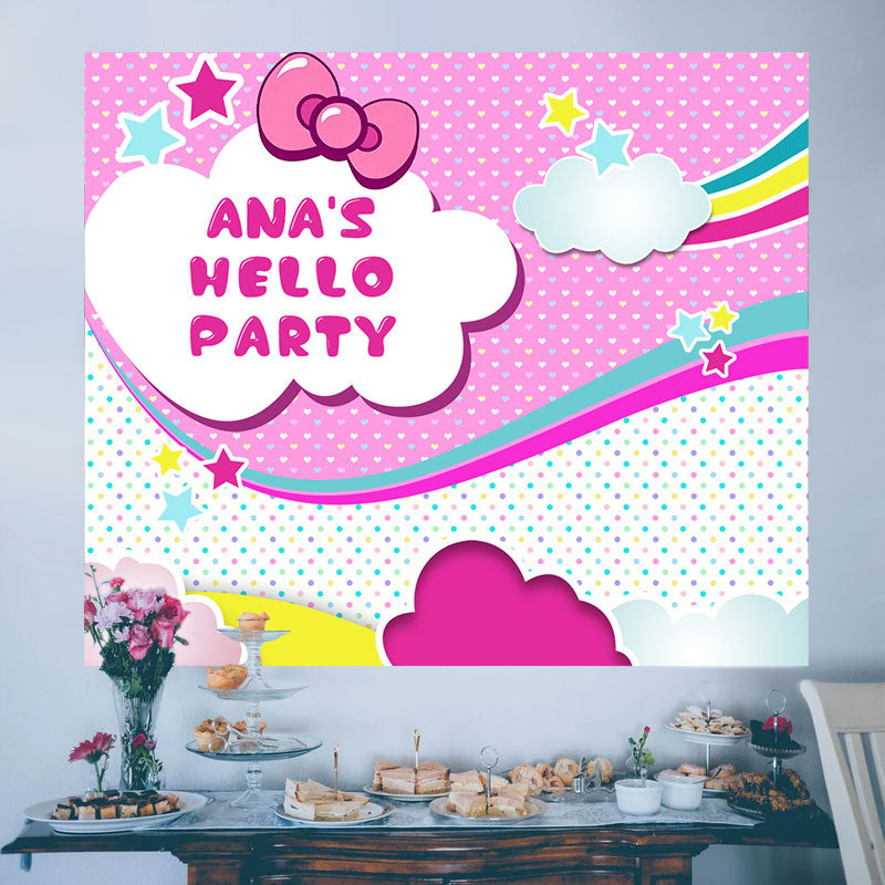 Lofaris Personalized Pink kitten Kid Birthday Party Banner