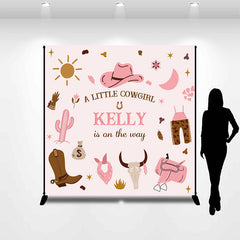 Lofaris Personalized Pink Western Cowgirl Baby Shower Backdrop