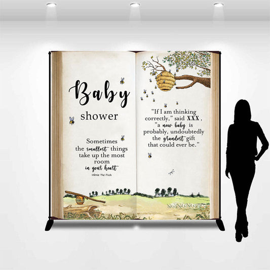 Lofaris Personalized Plain Bees Honey Baby Shower Backdrop
