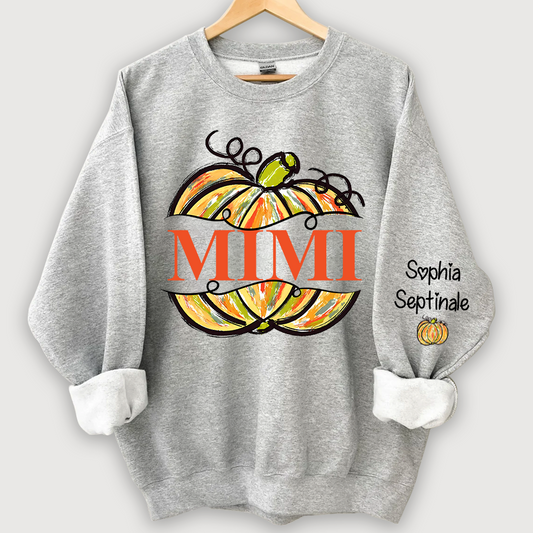 Lofaris Personalized Pumpkin Painted Mimi Fall Sweatshirt
