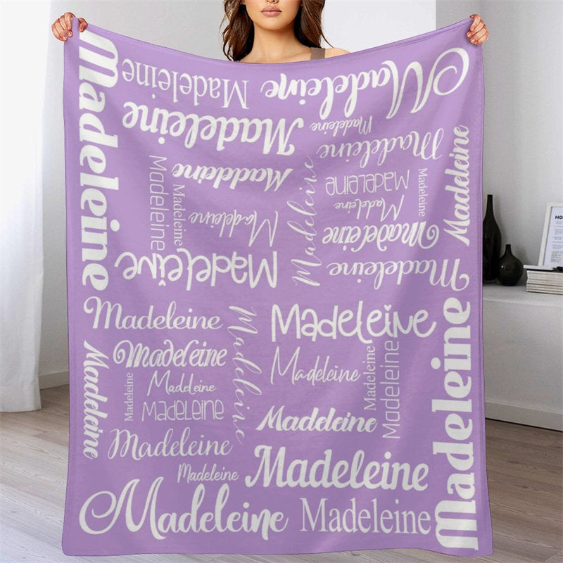 Lofaris Personalized Purple Name Blanket Designed Gift For Kid