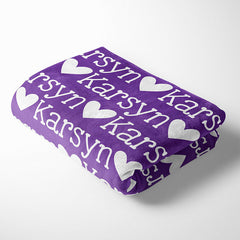 Lofaris Personalized Purple Name Blanket Designed Gift For Kid