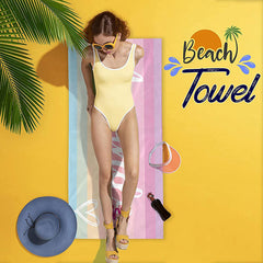 Lofaris Personalized Rainbow Name Beach Towel For Women
