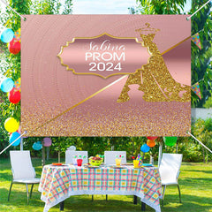Lofaris Personalized Rose Gold Dress Girl Backdrop for Prom