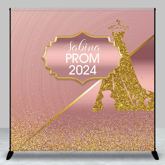 Lofaris Personalized Rose Gold Dress Girl Backdrop for Prom