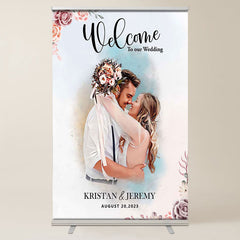 Lofaris Personalized Simple Floral Sweet Wedding Welcome Sign