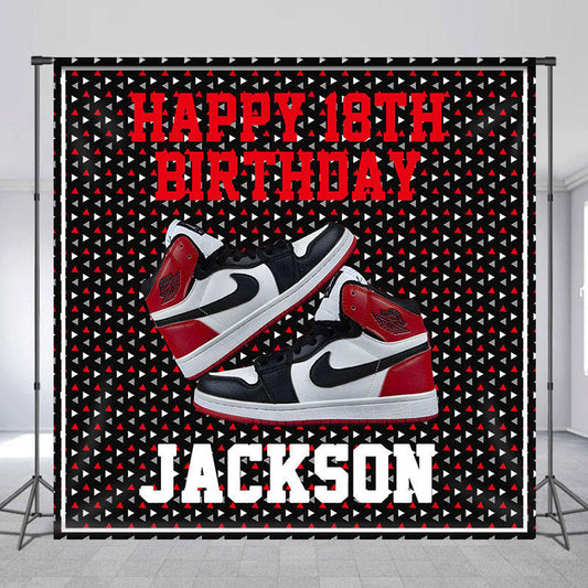 Lofaris Personalized Sneaker Ball Happy Birthday Backdrop