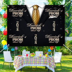 Lofaris Personalized Suit And Tie Prom Send Off Backdrop
