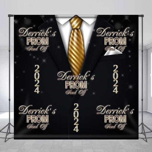 Lofaris Personalized Suit And Tie Prom Send Off Backdrop