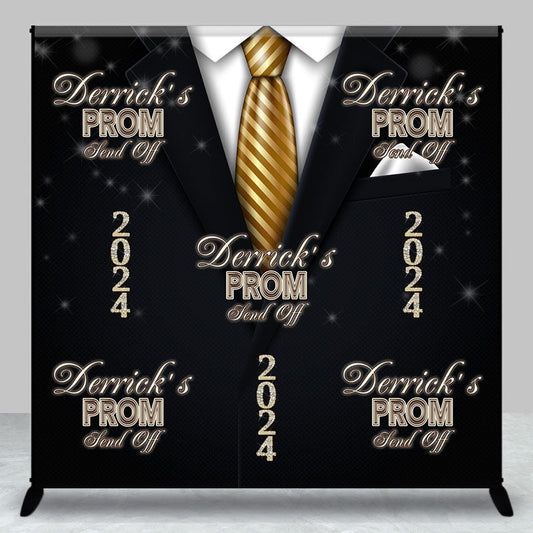 Lofaris Personalized Suit And Tie Prom Send Off Backdrop
