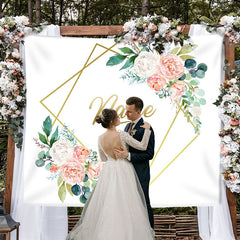 Lofaris Personalized Sunflower Wood Wedding Backdrop
