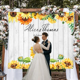 Load image into Gallery viewer, Lofaris Personalized Sunflower Wooden Wedding Decoration Backdrop