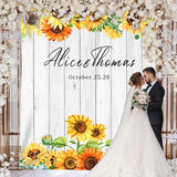 Load image into Gallery viewer, Lofaris Personalized Sunflower Wooden Wedding Decoration Backdrop