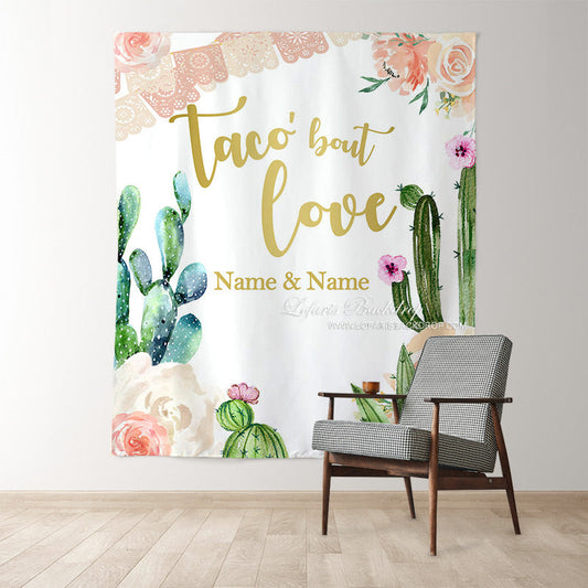 Lofaris Personalized Taco Bout Love Bridal Shower Backdrop For Party