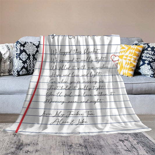 Lofaris Personalized Text Love Letter Retro Notebook Blanket
