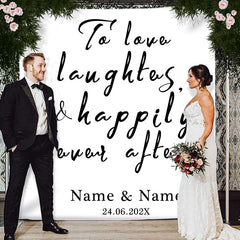 Lofaris Personalized To Love Laughters Wedding Backdrop Banner