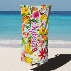 Lofaris Personalized Tropical Paradise Summer Kids Beach Towel