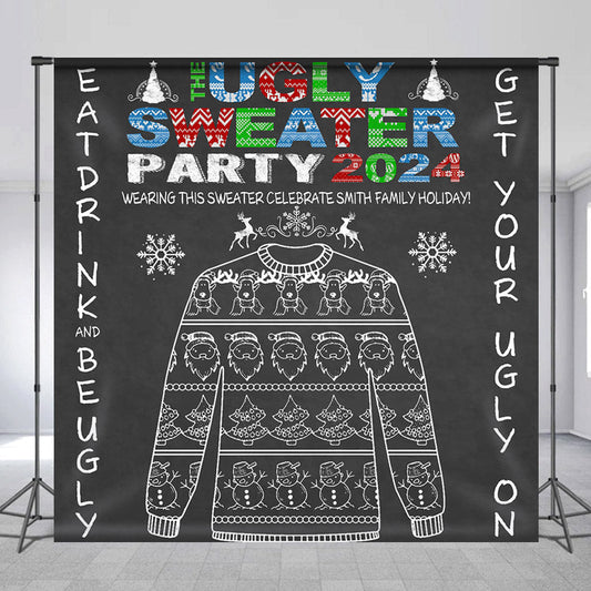 Lofaris Personalized Ugly Sweater Christmas Party Backdrop