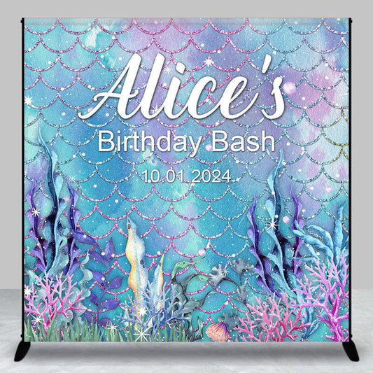 Lofaris Personalized Undersea Mermaid Birthday Bash Backdrop