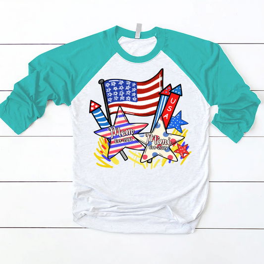 Lofaris Personalized Usa Flag Star Sparks Baseball Shirt