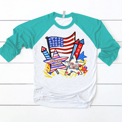 Lofaris Personalized Usa Flag Star Sparks Baseball Shirt