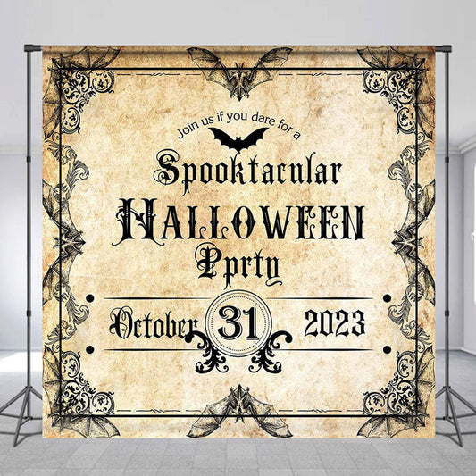 Lofaris Personalized Vintage Halloween Party 2023 Backdrop