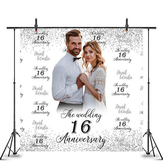 Lofaris Personalized Wedding Anniversary 16 Years Backdrop