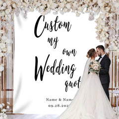 Lofaris Personalized White Wedding Backdrop Banner