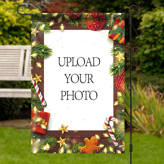 Lofaris Personalized Wood Lights Christmas House Garden Flag