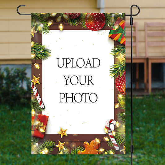 Lofaris Personalized Wood Lights Christmas House Garden Flag