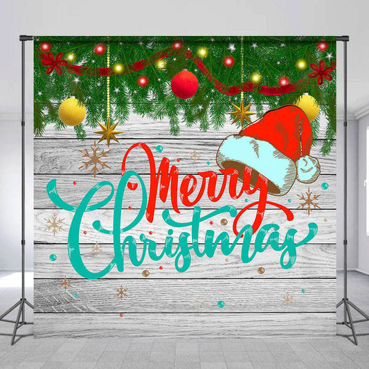 Lofaris Personalized Wooden Wall Merry Christmas Backdrop