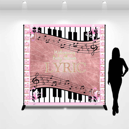 Lofaris Piano Rose Gold Music Theme Custom Baby Shower Backdrop