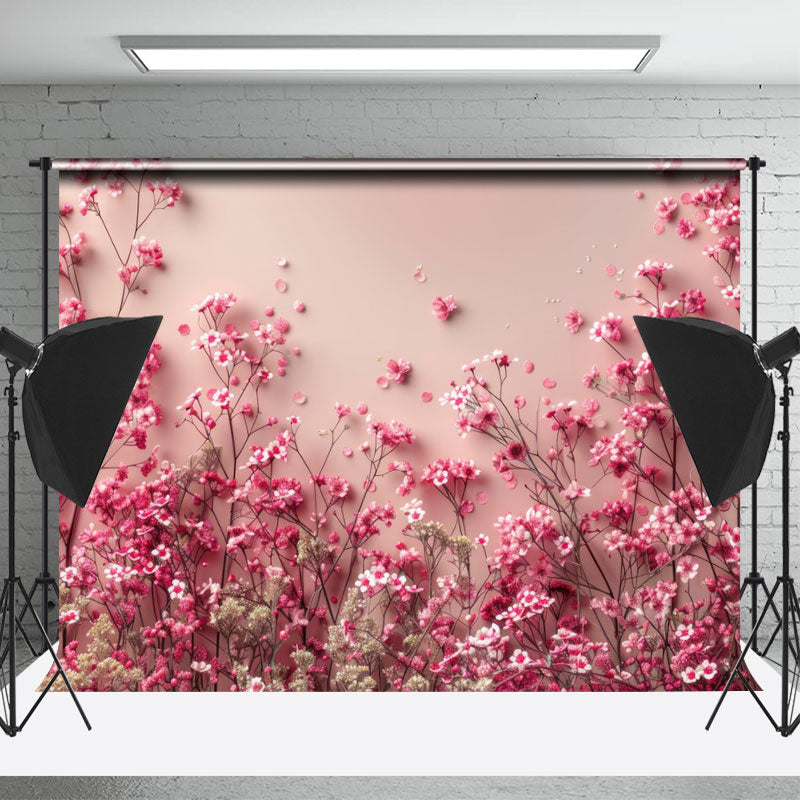 Lofaris Pink 3D Flowers Fine Art Backdrop For Photography